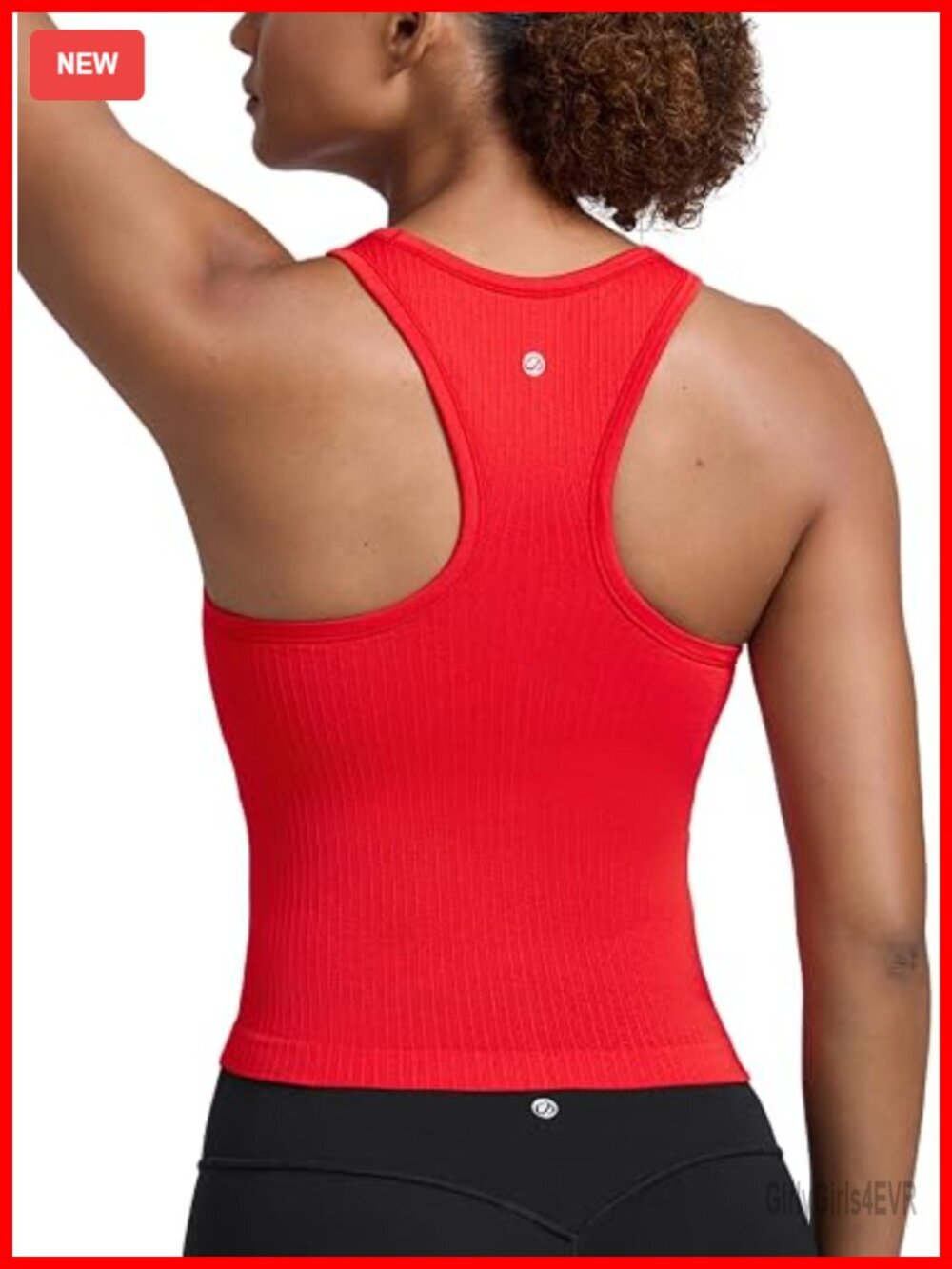 Seamless Ribbed High Neck Tank Crop Top with Built in Bra Sleeveless Yoga
